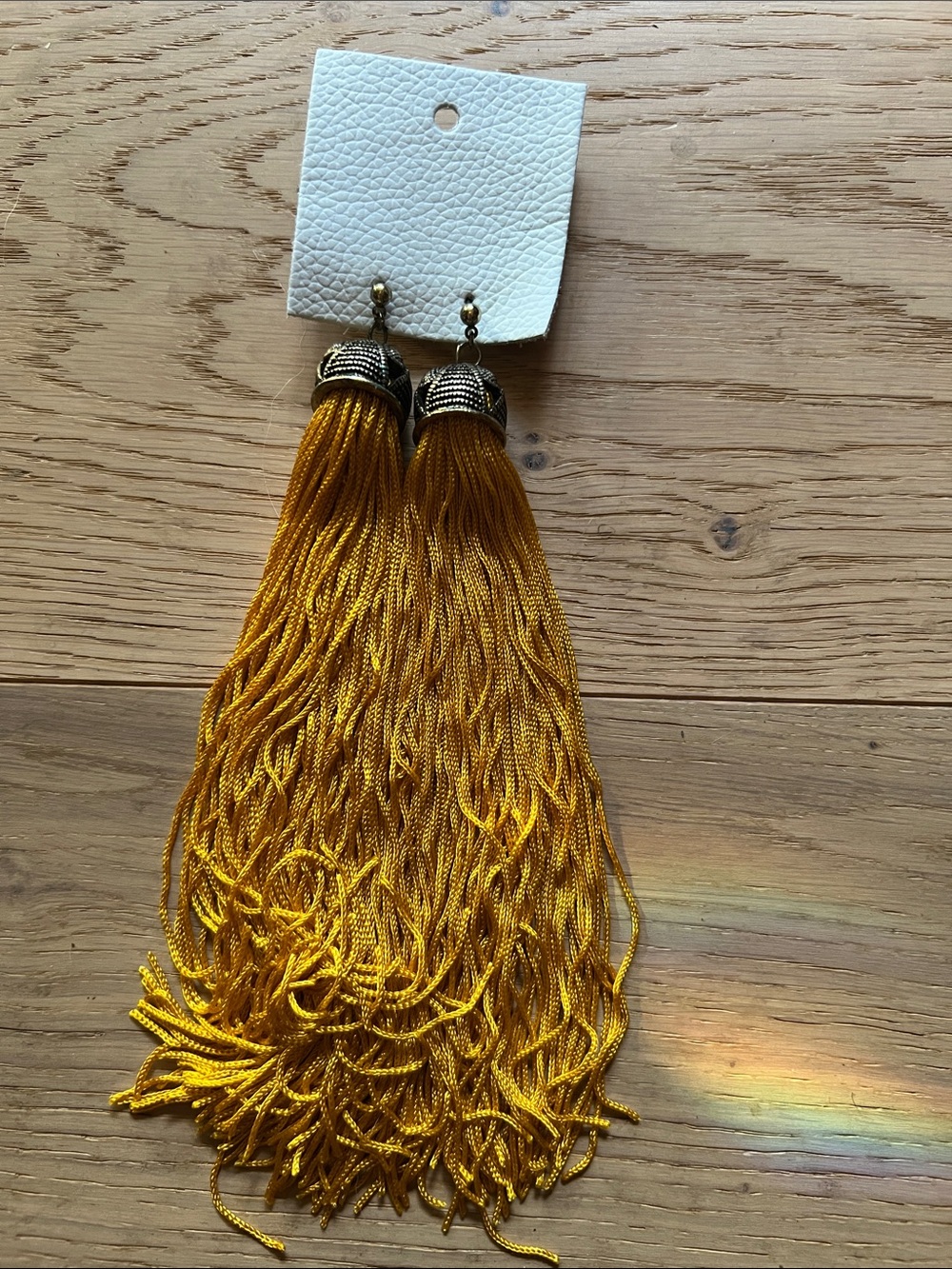 Free People Mustard Gold Tassel Earrings